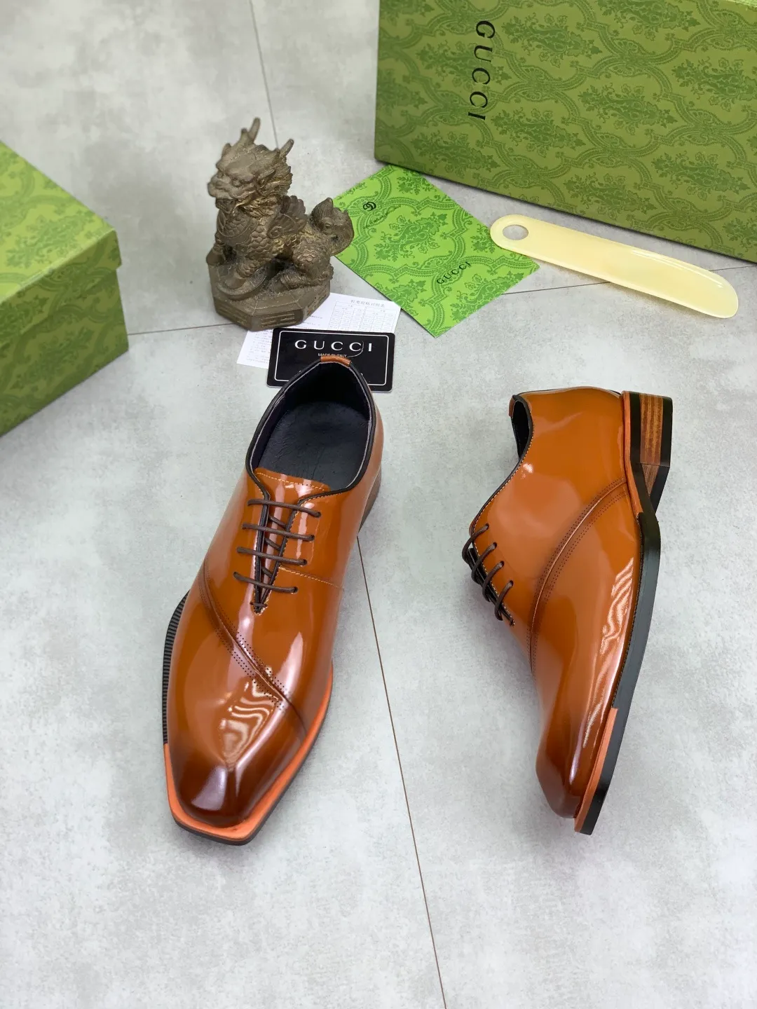 Men's Men's Shoes 💰P580 [New Style] 💰💎💎💎 [Gucci] GUCCI high-end men's formal business leather shoes, original order 1:1! Original imported high-end calfskin, original metal buckle, imported first-layer pigskin lining for feet, original high-end outsole, men's shoe size: 38-44